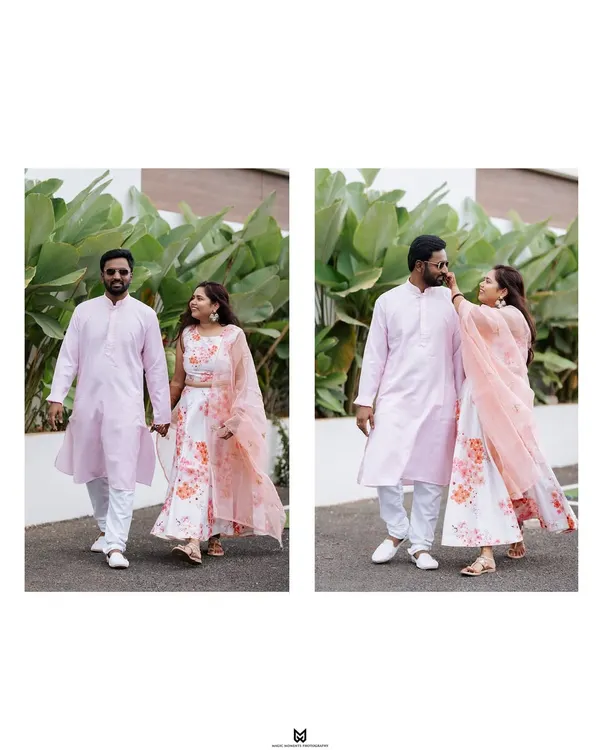 A sweet diptych from Likith and Kusum's Haldi ceremony. These are the candid, playful moments that I love to capture between a couple.