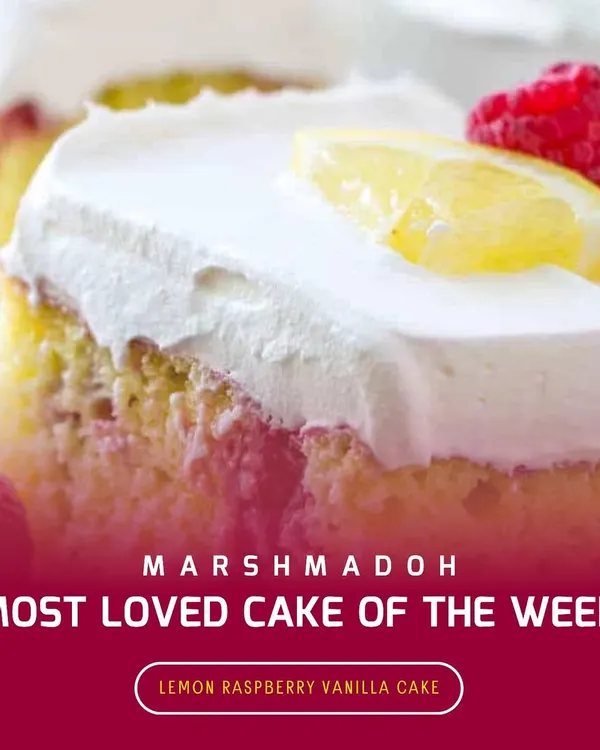 Our most loved cake of the week: the Lemon Raspberry Vanilla cake. It has a zesty lemon sponge, a tangy raspberry ribbon, and is topped with silky vanilla buttercream.