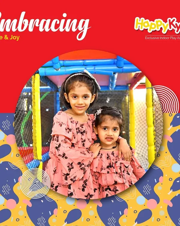 Sisters sharing a happy moment at our play zone. We believe in creating a space that fosters love, joy, and family bonding.