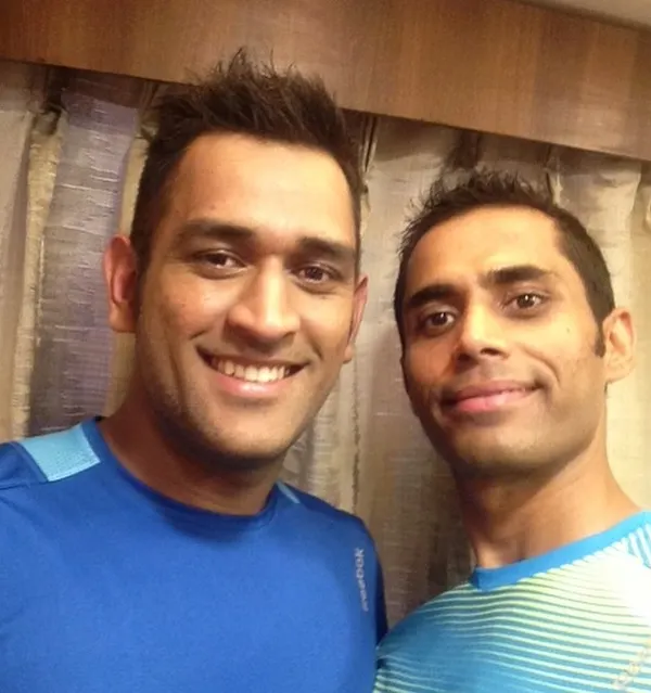 A great moment with the one and only MS Dhoni. His dedication to fitness is an inspiration.