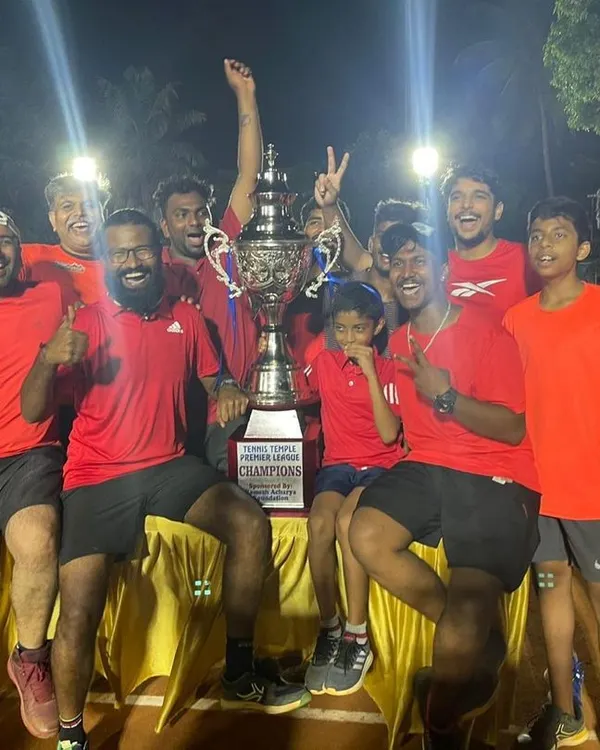 The champions of the September 2021 TTPL, Team Arthur Ashe, celebrating their hard-earned victory. The joy and camaraderie in this moment is what our league is all about.
