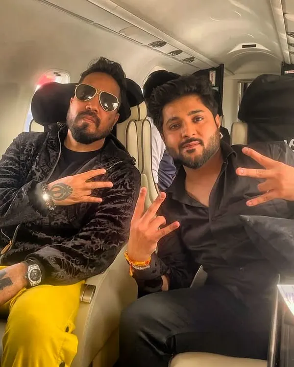 With my Ustaad ji, the one and only Mika Singh pahji. Everything I know about art, performance, and sustaining in this industry, I have learned from him. His blessings are my strength.