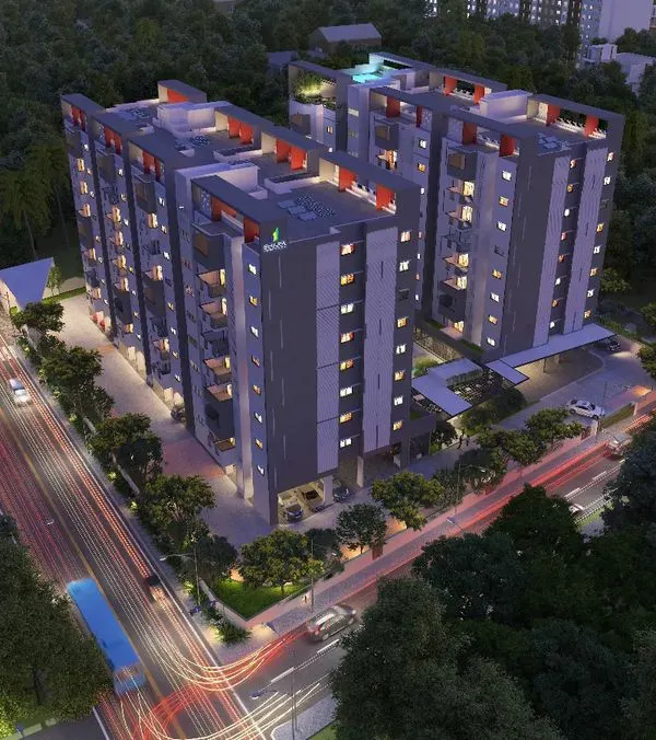 This aerial visualization of the Shilpa Ratna apartment complex shows my vision for creating a self-contained community. The towers are positioned to maximize views and natural light, while the central landscaped areas are designed to be the heart of the project, fostering connection and belonging among residents.