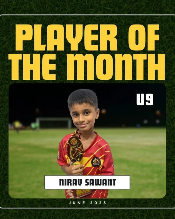 Nirav Sawant, our Player of the Month for June 2025 in the U9 category.