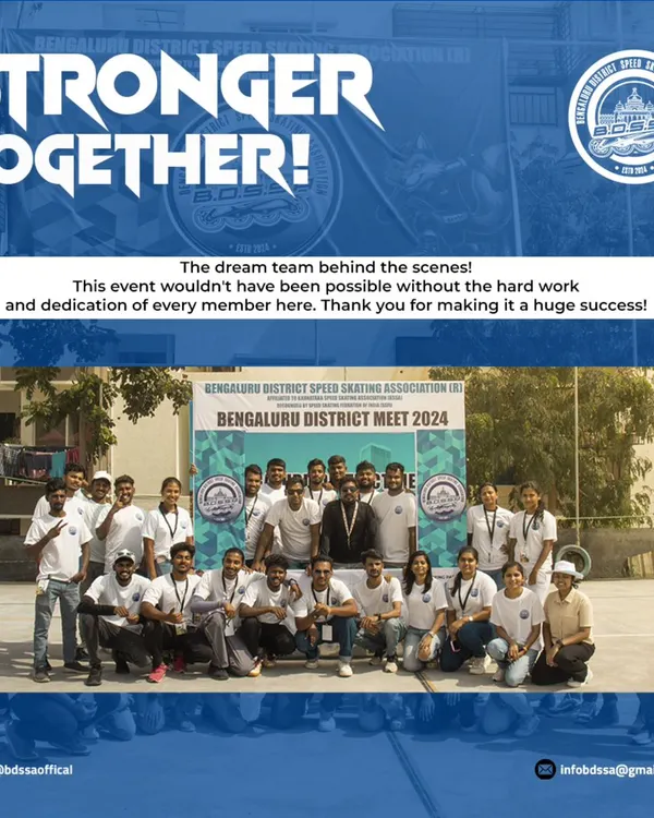 Meet the dedicated team that makes the magic happen. This is our crew of organizers and volunteers at the Bengaluru District Meet, working together to make every event a success.