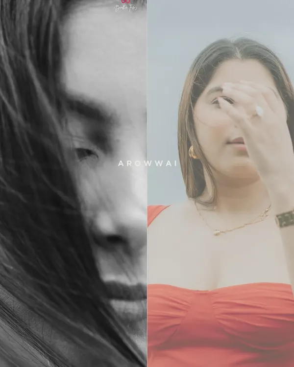 An artistic split-screen portrait capturing the emotion and anticipation leading up to the big question.