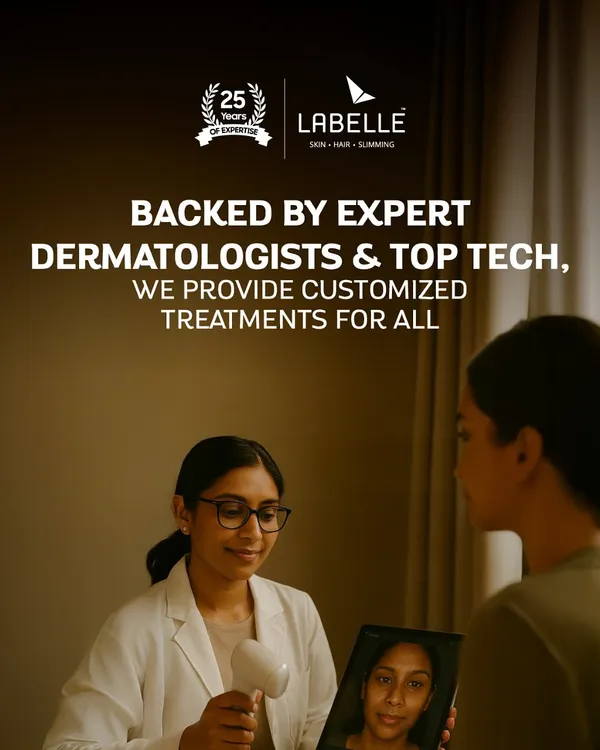 Every treatment plan we create is backed by expert dermatologists and top technology. We provide customized care, seen here as a doctor consults with a client, ensuring the approach is tailored to her specific skin and hair type for the best results.