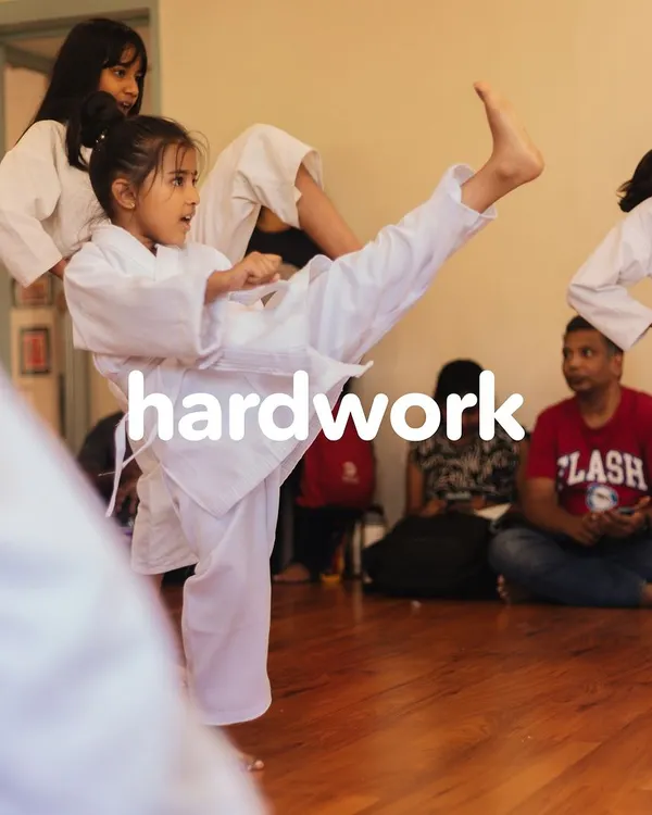 Hard work outweighs talent every time. This young karate student demonstrates the power and focus that comes from dedicated practice.