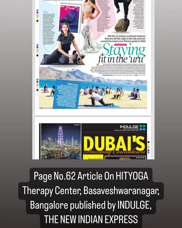 HITYOGA was featured in an article by INDULGE, The New Indian Express. The piece highlights our therapy center in Basaveshwaranagar, Bangalore.