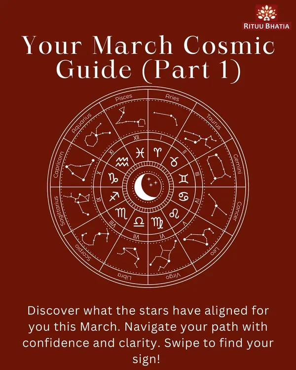 Here is your cosmic roadmap for March. This guide for Aries, Taurus, Gemini, Cancer, Leo, and Virgo is designed to help you align with the month's unique energies. Use these insights to navigate challenges and embrace the opportunities for growth and abundance that the universe has in store for you.