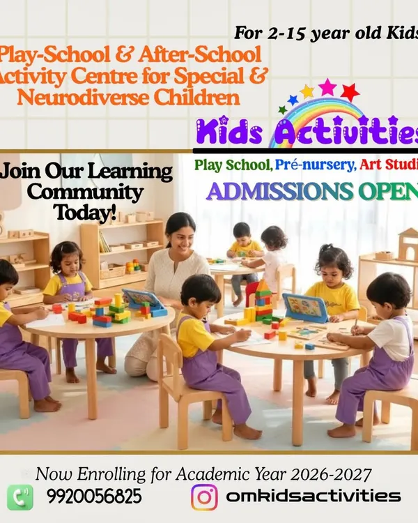 I created this space to be a learning community where every child, including those who are neurodiverse, feels they belong. This image captures the heart of our play school program, showing children happily engaged in group activities, learning at their own pace with gentle guidance. Admissions are now open for our next academic year.