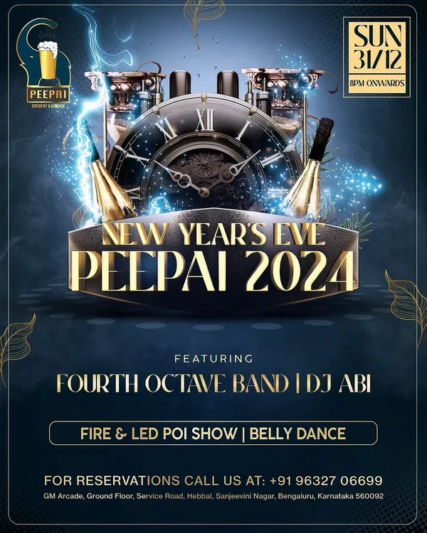 Poster for a New Year's Eve 2024 event at Peepai Brewery, where I performed alongside a live band. I am experienced in hybrid events that combine live and DJ music.