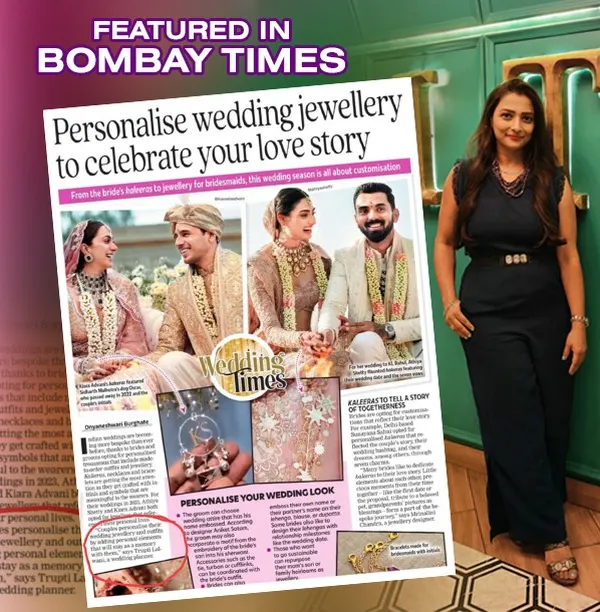 I was so honored to be featured in the Bombay Times for my expertise on personalizing wedding details. This feature is a reflection of my commitment to creating unique and memorable celebrations for my clients.