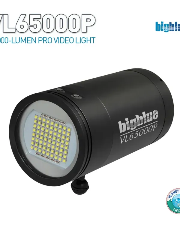 The BigBlue VL65000P Pro Video Light is an absolute powerhouse, blasting an incredible 65,000 lumens. Its 160-degree wide flood beam is perfect for professional filmmakers who need to light up large underwater scenes with even, brilliant light.