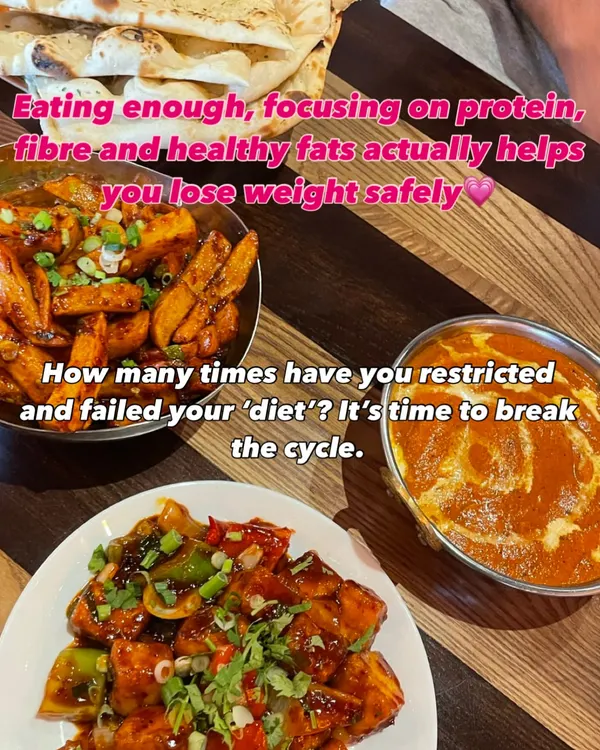 Eating enough, focusing on protein, fiber, and healthy fats, actually helps you lose weight safely. This delicious Indian meal is proof. It's time to break the cycle of restricting and failing.