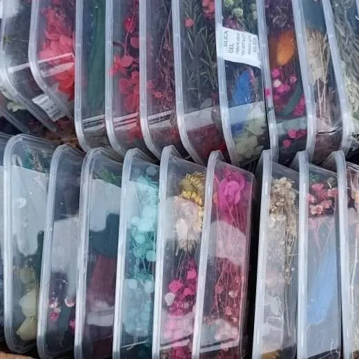 I stock a variety of dried and preserved flowers in convenient boxes. These are perfect for adding a natural, botanical touch to your resin art, candles, and soaps.