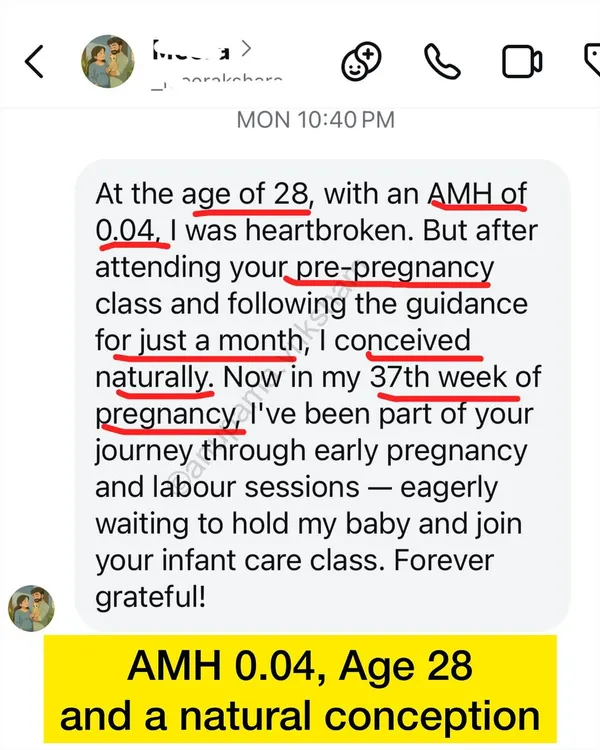 A low AMH level can be heartbreaking, but it doesn't mean natural conception is impossible. After just one month of following guidance from my pre-pregnancy class, this 28-year-old conceived naturally.