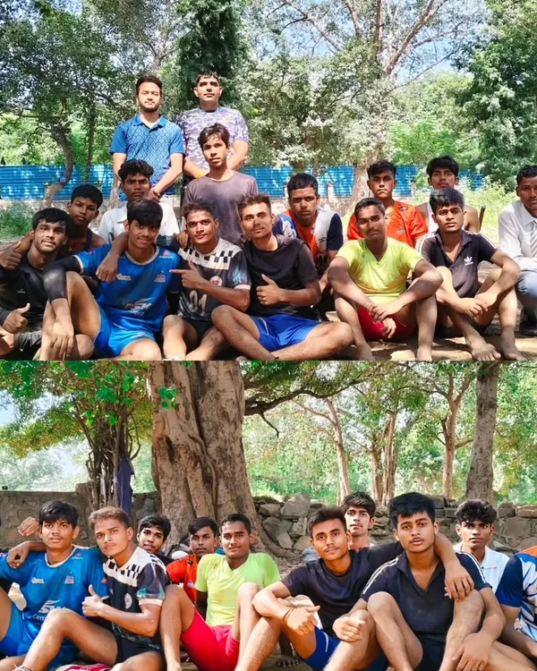 A collage of our Delhi state junior team. These pictures show the camaraderie and spirit of our players, both on and off the field.