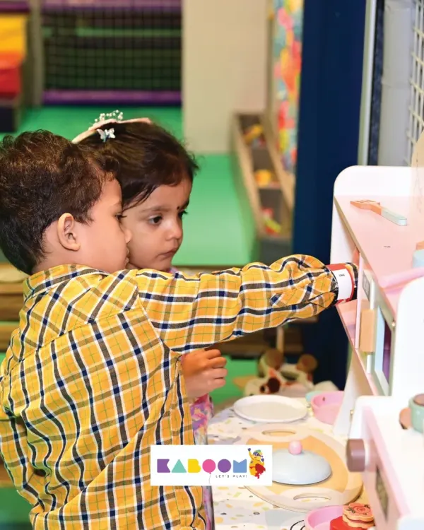 Little chefs at work! Our mini-kitchen is perfect for imaginative play, where kids can cook up their own fun stories.