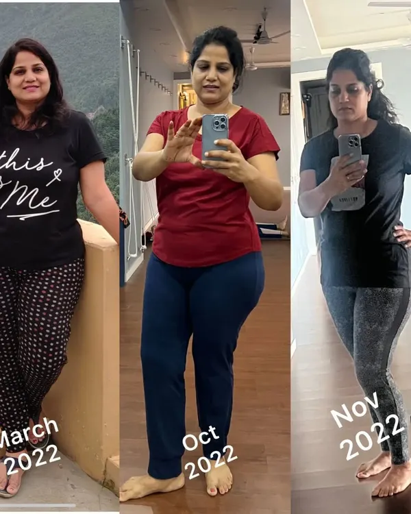 This is the power of consistency and believing in the process. This student's fat to fit journey shows the incredible changes that are possible when you practice yoga the right way. Her transformation from March to November is a testament to her hard work.