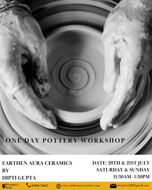 This black and white image captures the intense focus and tactile nature of wheel throwing. It's a powerful moment of connection between the artist and the clay.