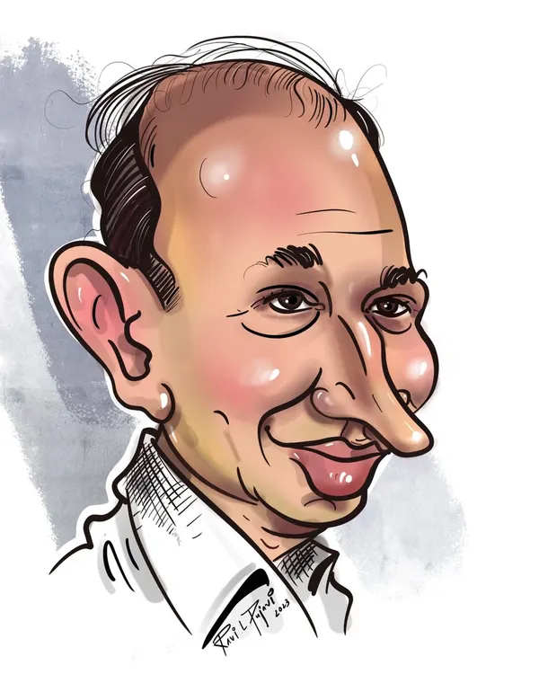 A colorful caricature of 'Annavaru', Dr. Rajkumar. This portrait is my tribute to the legendary actor, capturing the larger than life personality that made him a 'Varanata' for all of us in Karnataka.