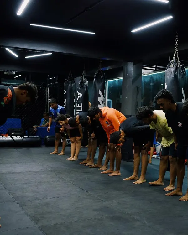 Respect is the foundation of everything we do. The class bows to the coach before training begins. Os.