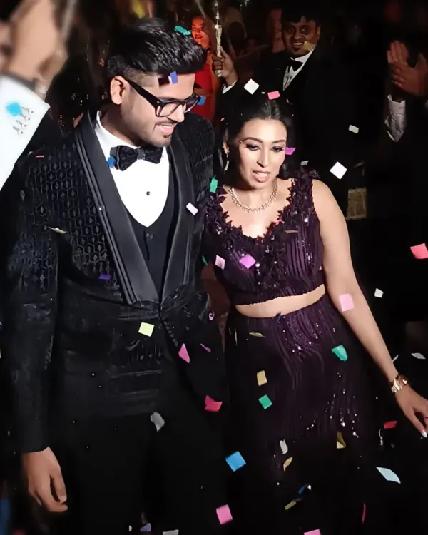 A confetti-filled grand entry for the happy couple at their Sangeet. I helped plan this special moment, along with curating the DJ and sound, to kick off the night with a bang.