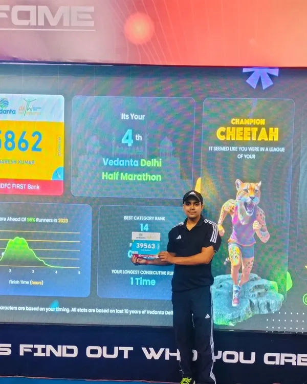 As a coach, I lead by example. This is from my own performance at the Vedanta Delhi Half Marathon, where I ranked 14th in my category. I know the grind because I live the grind.