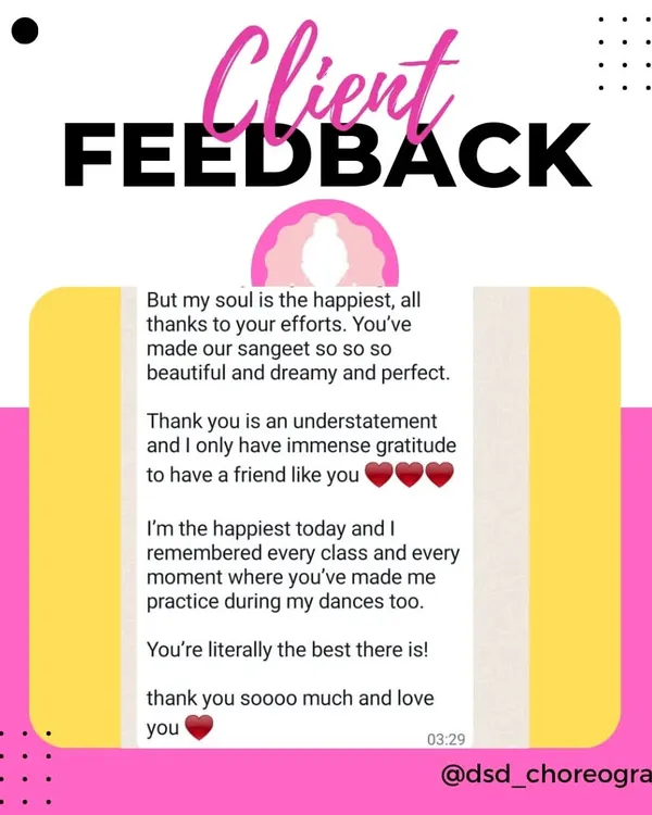 "You've made our sangeet so so so beautiful and dreamy and perfect." This is the kind of feedback that makes all the hard work worth it. I'm so grateful for the bond I build with my clients.