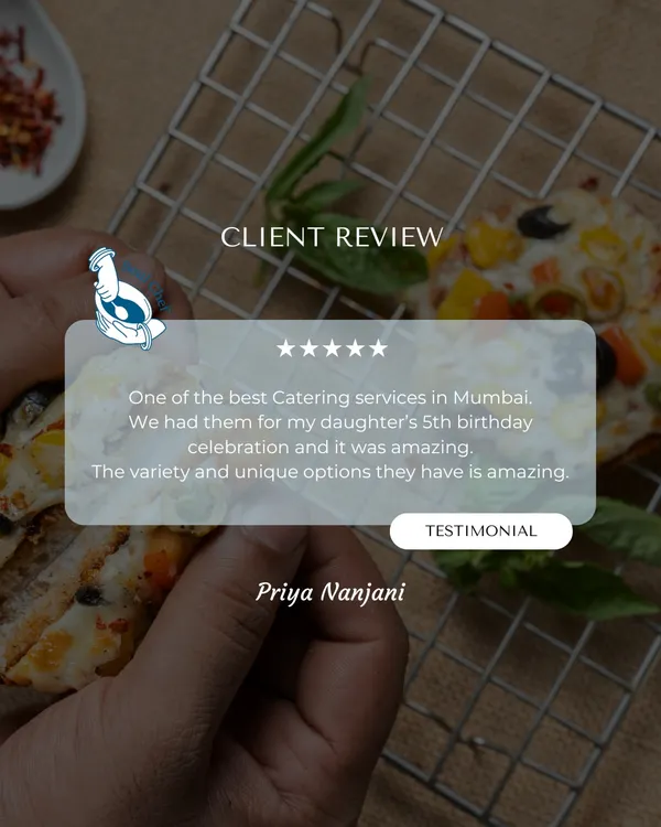 "One of the best Catering services in Mumbai." We are so grateful for these kind words from Priya, who trusted us with her daughter's 5th birthday celebration.