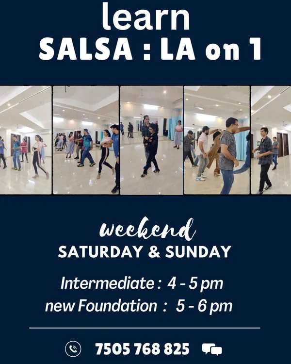 Learn Salsa LA style with us on weekends. We have dedicated batches for both foundation and intermediate levels, so you can start from scratch or continue to build your skills.