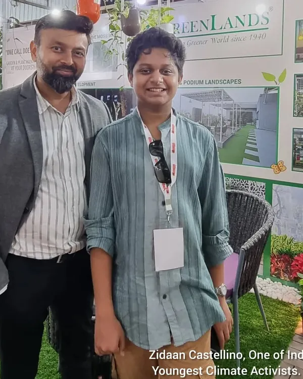 We were thrilled to have Zidaan Castellino, one of India's youngest climate activists, visit our stall at the Landscape & Gardening Expo 2023.