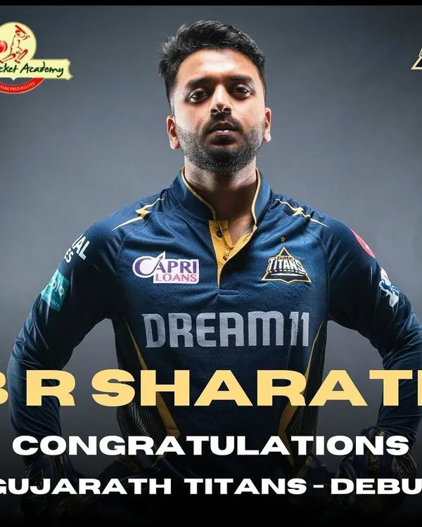 A proud moment for the entire academy. Congratulations to Sharath BR on his debut for the Gujarat Titans in the IPL. This is a result of years of dedication.