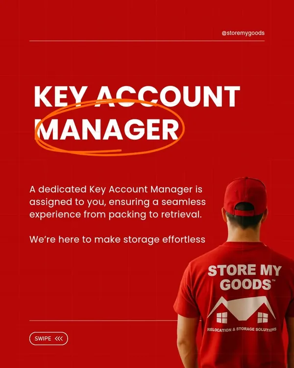 You get a dedicated Key Account Manager to ensure a seamless experience from packing to retrieval. I'm here to make storage and moving completely effortless for you.