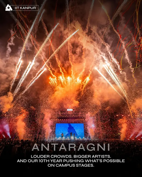 This is what a 10-year partnership looks like. For Antaragni at IIT Kanpur, we went all out with a massive stage production, complete with explosive fireworks and confetti showers that lit up the night for thousands of students. We build legacies, not just stages.