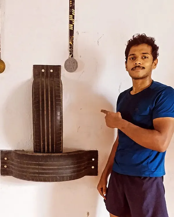 We get creative with our training equipment. Here's a new punching target I set up using old tires. It's tough and great for conditioning your hands.