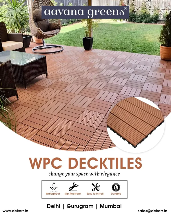 Elevate your garden patio with the clean, modern lines of my WPC deck tiles. Their sleek aesthetic is perfect for a contemporary home, and they are waterproof, slip resistant, and incredibly durable.
