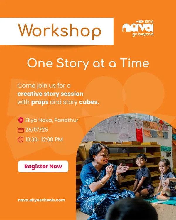 Imagine, Create, Tell. My creative storytelling sessions use props and story cubes to help young voices grow stronger. It's a delightful experience where children learn to express stories with clarity and confidence.