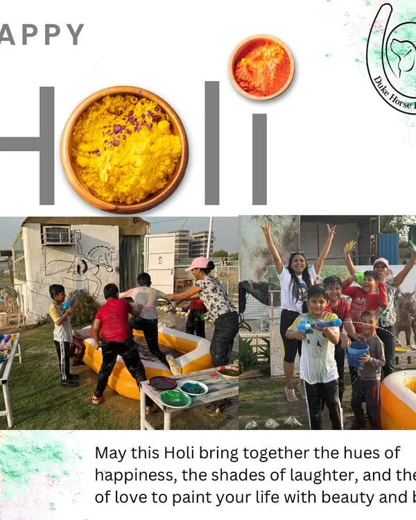 A collage capturing the vibrant energy of a Holi celebration at my club. I provide the space for a fun and messy festival of colors.