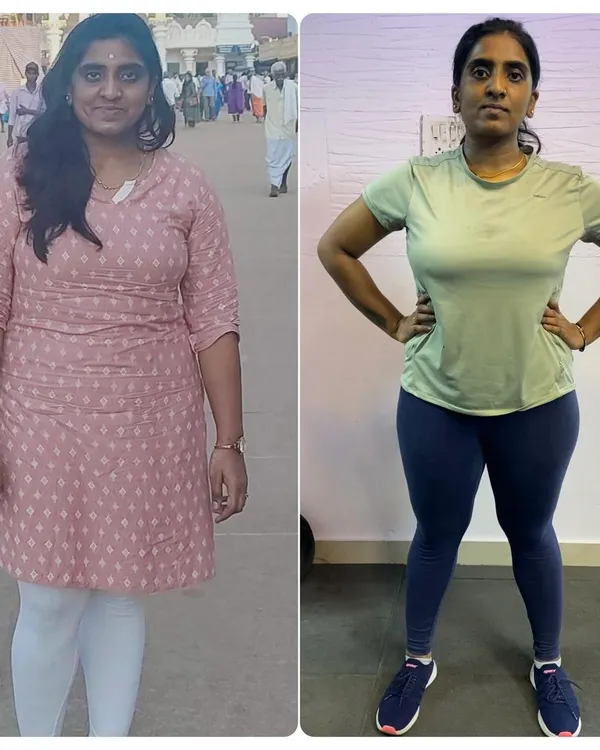 Fitness is about being better than you used to be. This client's progress shows a significant change in her body shape and confidence.