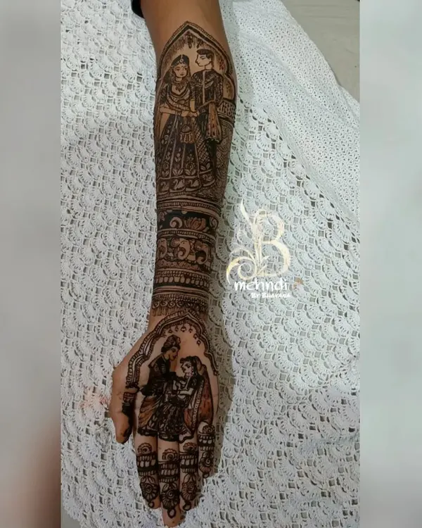 A full arm design telling a complete story, combining multiple portrait scenes. This is an example of the complex compositions you can learn to master in my advanced workshops.
