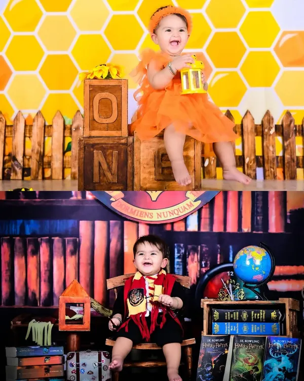 A magical combination of two of my most popular themes: the sweet little honeybee and the enchanting world of Harry Potter. I love creating custom shoots that reflect your family's favorite things.