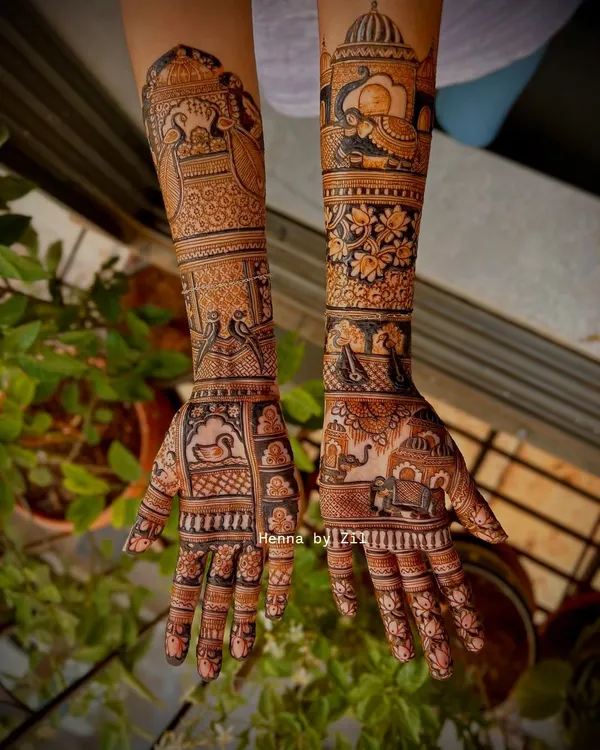 This full-arm bridal mehendi, rich with traditional Indian motifs, was created not for a wedding, but simply for a client who is madly in love with the art of henna. It’s a testament to how mehendi can be a form of personal celebration, anytime.