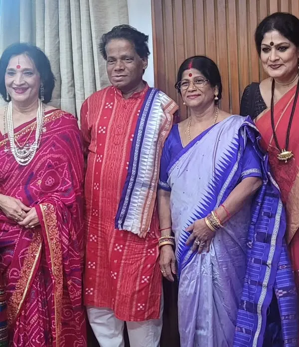 With the Odissi dance community at a dinner to celebrate Guru Durga Charan Ranbir receiving the prestigious Padmashri Award.