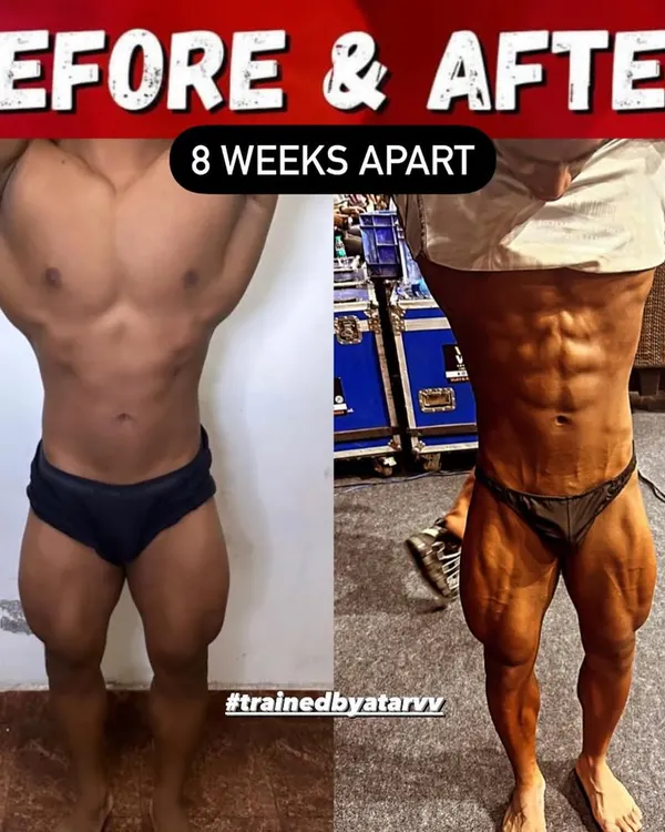 An 8-week contest prep transformation. Despite the short timeframe, this client followed the plan perfectly and won a gold medal at a major natural bodybuilding show.