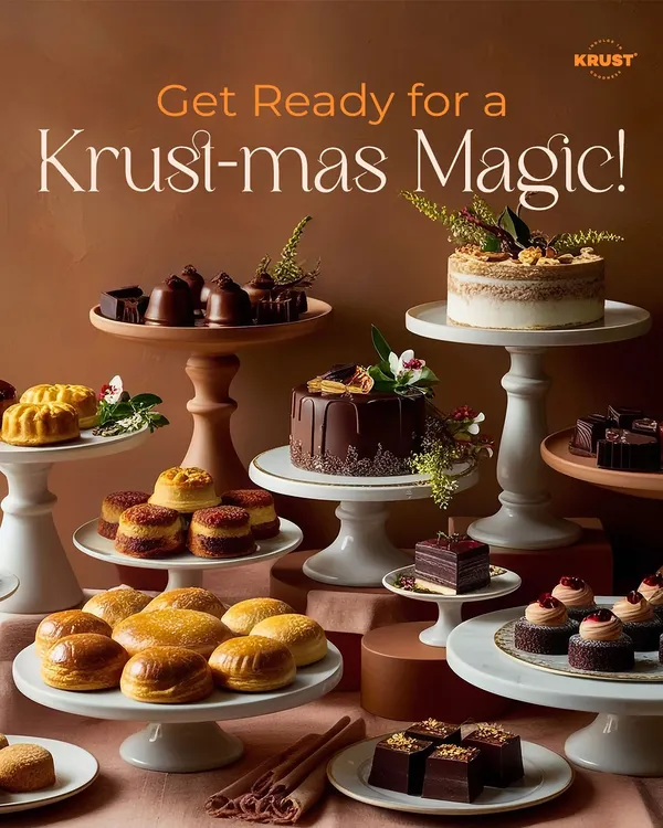 Get ready for some Krust-mas Magic! This is a festive spread of my entire Christmas collection, featuring everything from large celebration cakes and pastries to individual chocolates and baked goods.