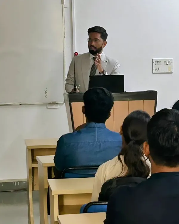 Here I am interacting with students at Amity Law School, Noida. I was discussing the art of advocacy and how to construct effective arguments in a courtroom. It is always inspiring to engage with the next generation of legal professionals who are eager to master these essential skills.