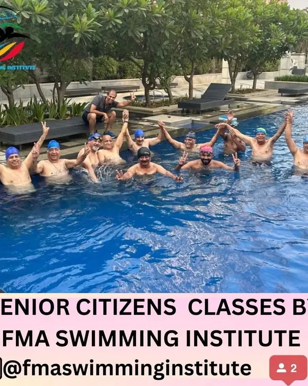 Our morning batch for senior citizens is all about health, happiness, and community. Pictured here is our happy group at the Sector 95A Gurugram pool, enjoying the benefits of swimming together.