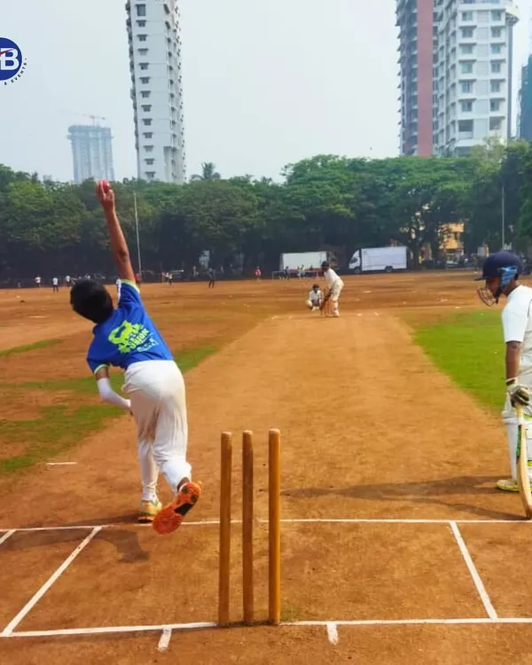 This is the moment where practice meets potential. We focus on perfecting every detail of the game, like this young bowler's form, to build a strong foundation for a successful cricket career on a professional pitch.